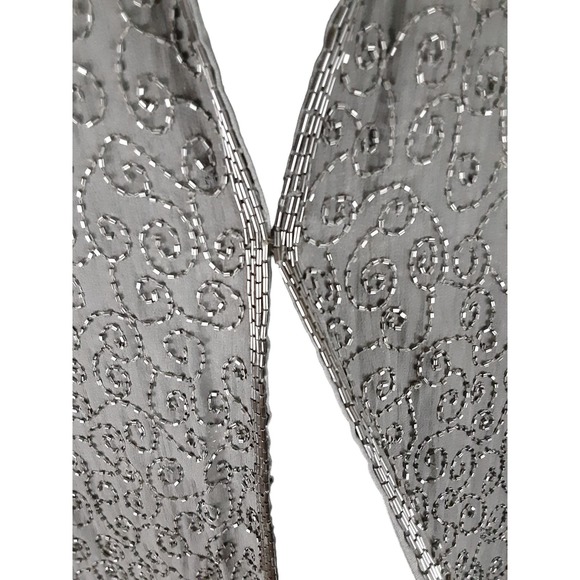 Vintage Niteline by Della Roufogali Black 100% Silk Beaded Blazer Jacket XL - Picture 4 of 12